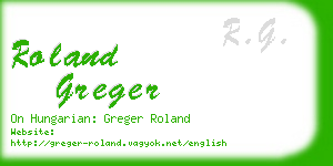 roland greger business card